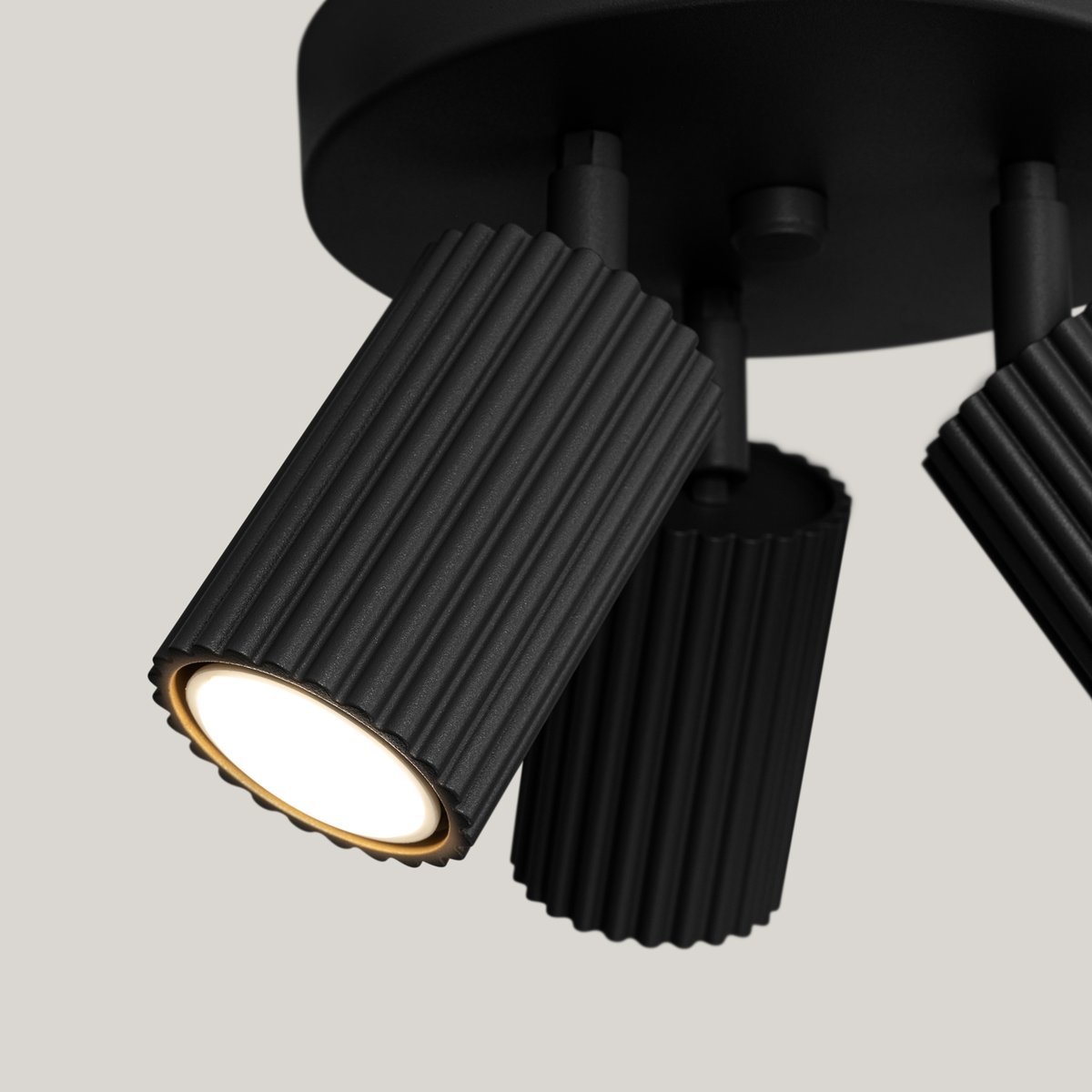 Plafonnier Aluminium Noir GU10 3 Karbon noir, EDEN