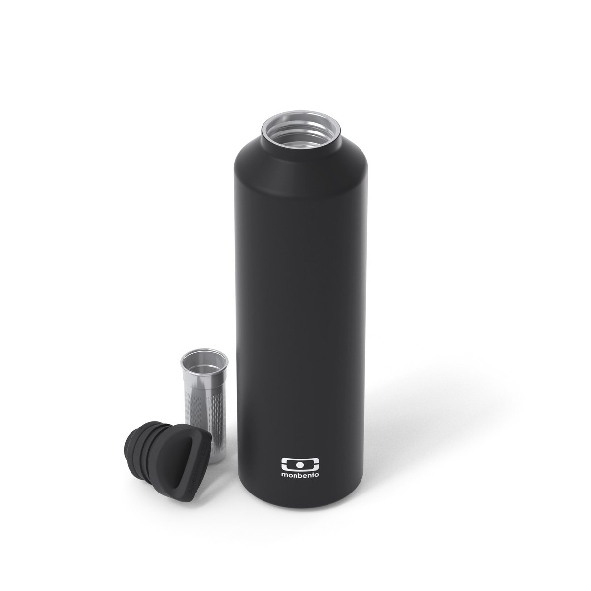 Bouteille isotherme avec infuseur 500ml, MB Steel noir, MONBENTO