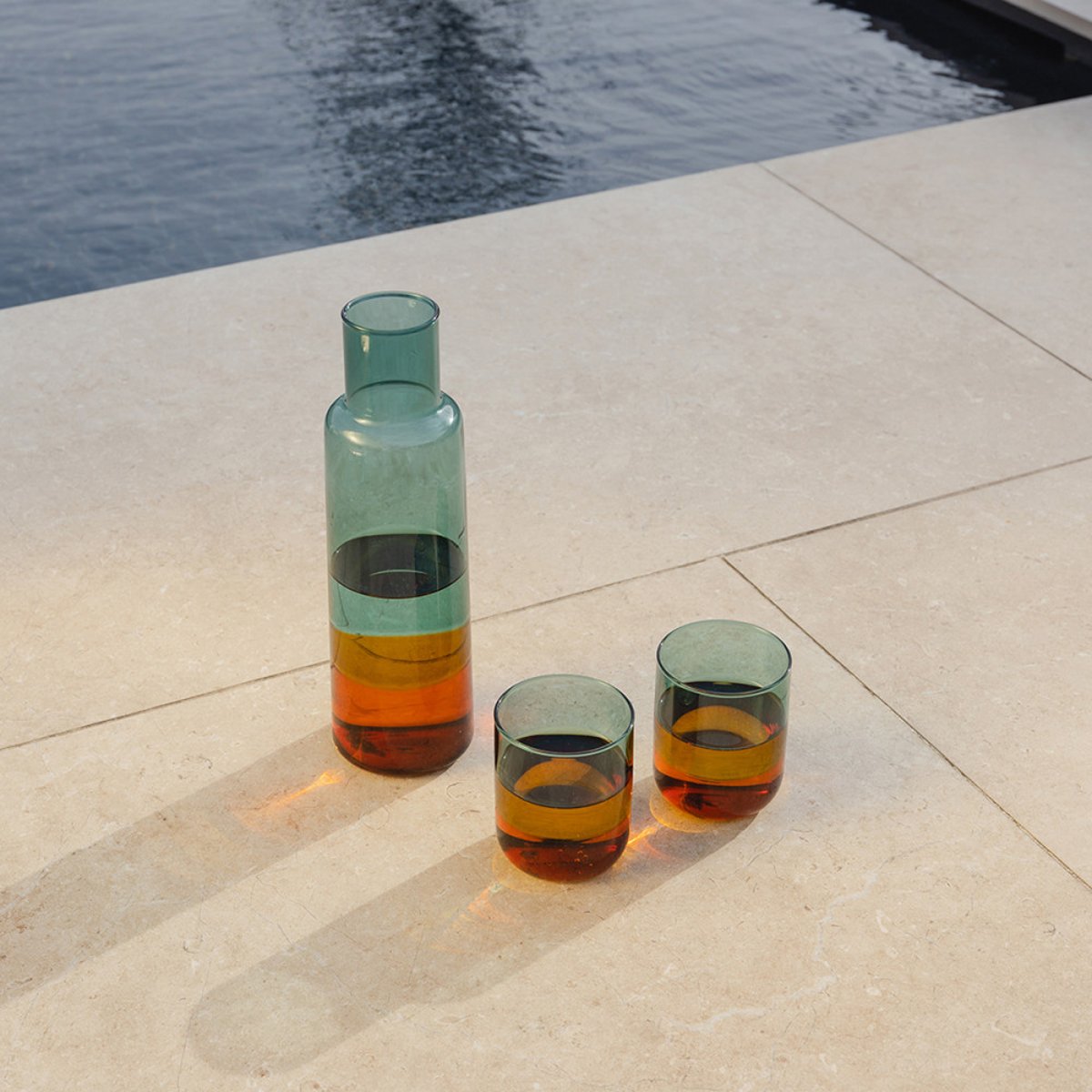 Lot de 2 verres bicolores bleu, REMEMBER
