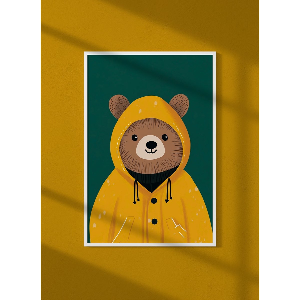 Affiche Ours en ciré jaune blanc, L'AFFICHERIE