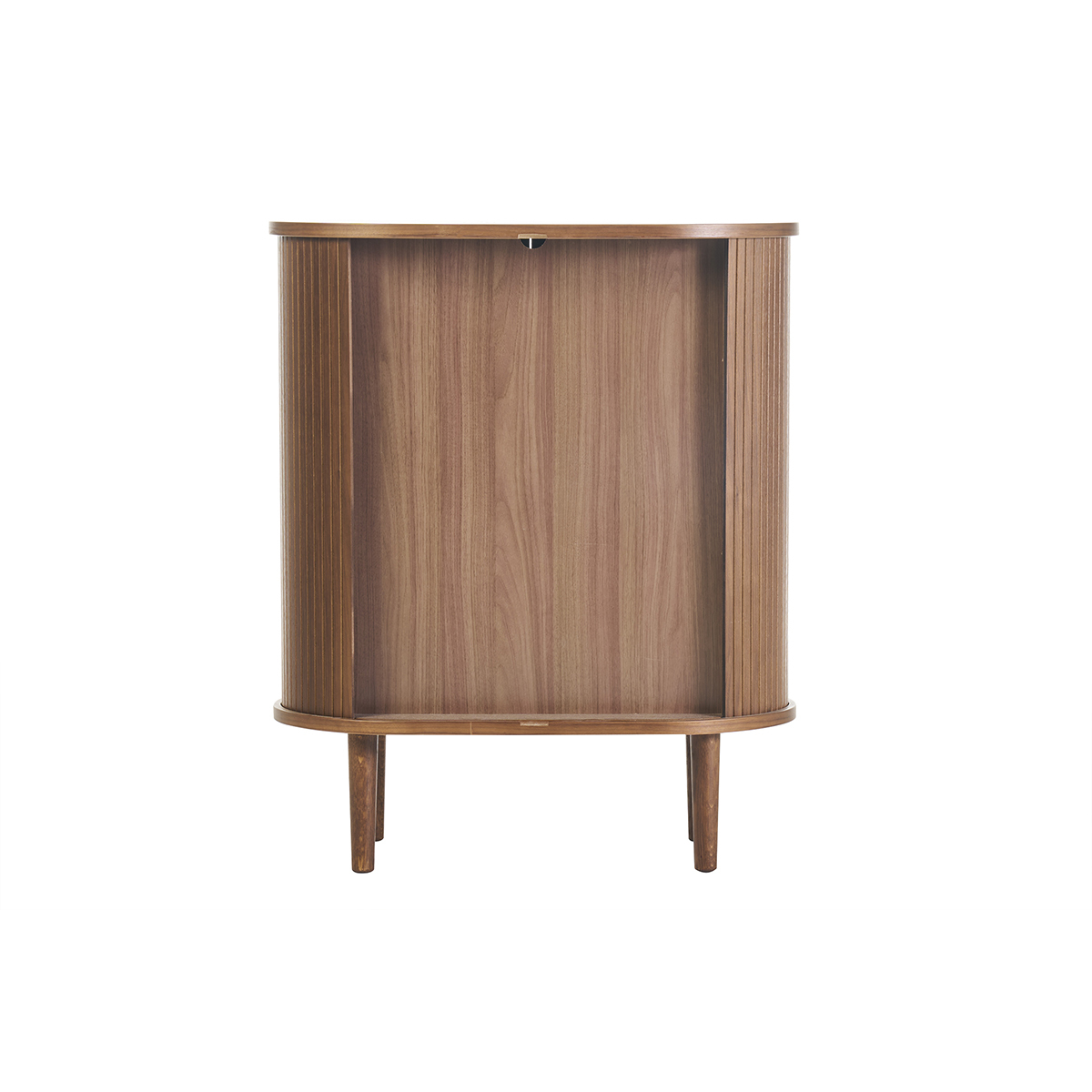 Buffet haut vintage avec portes coulissantes bois foncé noyer L70 cm EPIC noyer, MILIBOO