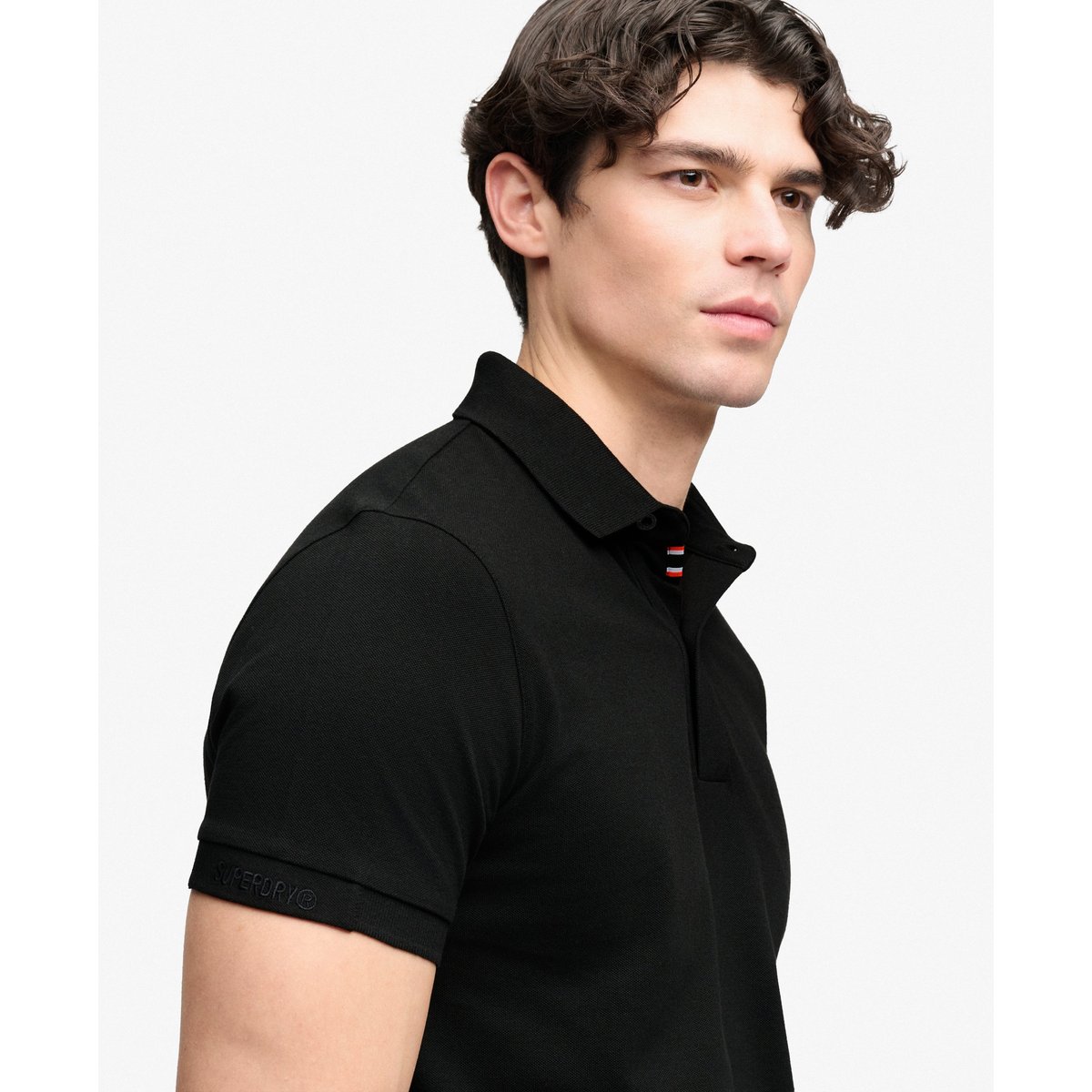 Polo City Pique Coupe Décontractée noir, SUPERDRY