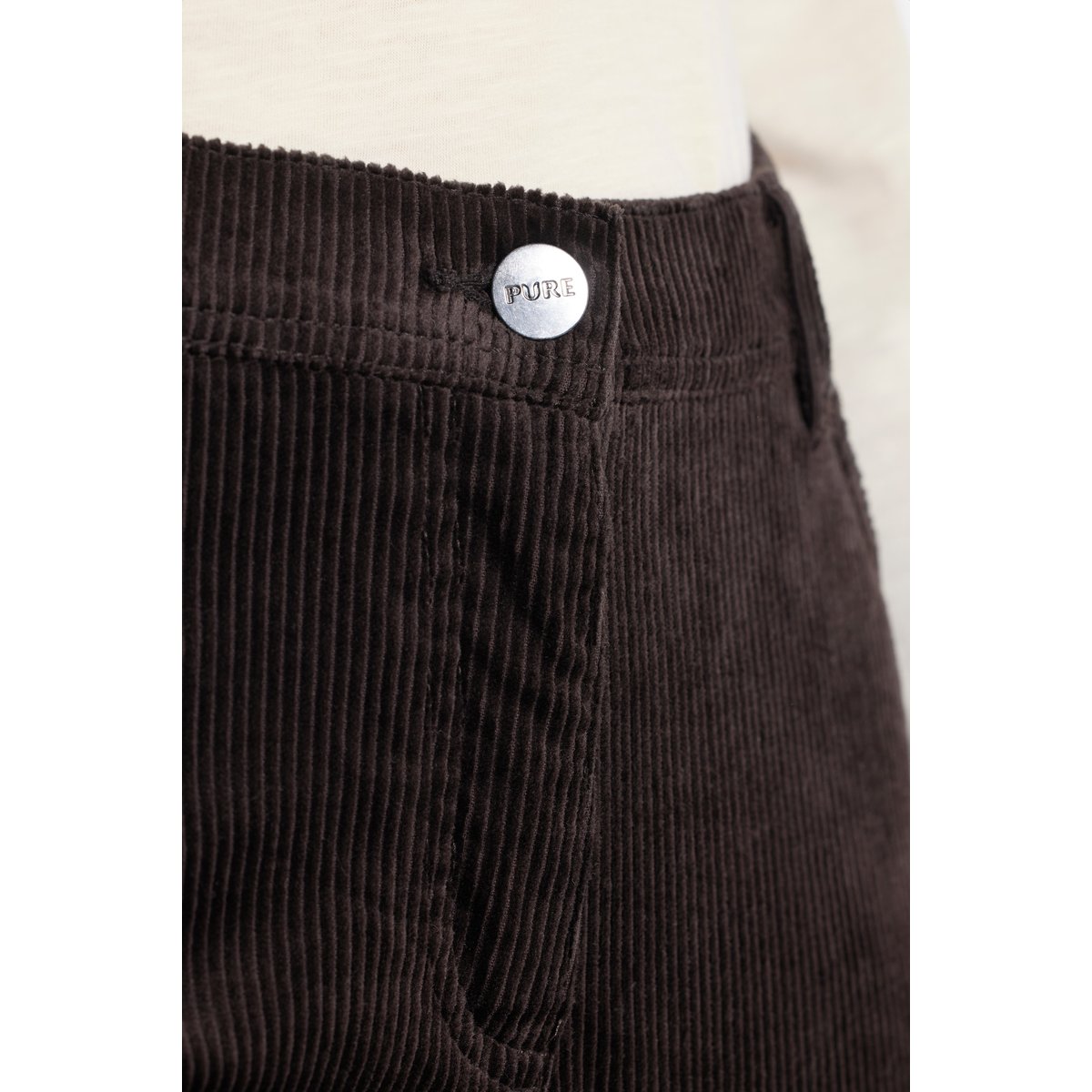 Pantalon en velours côtelé Marie noir marron, ULLA POPKEN