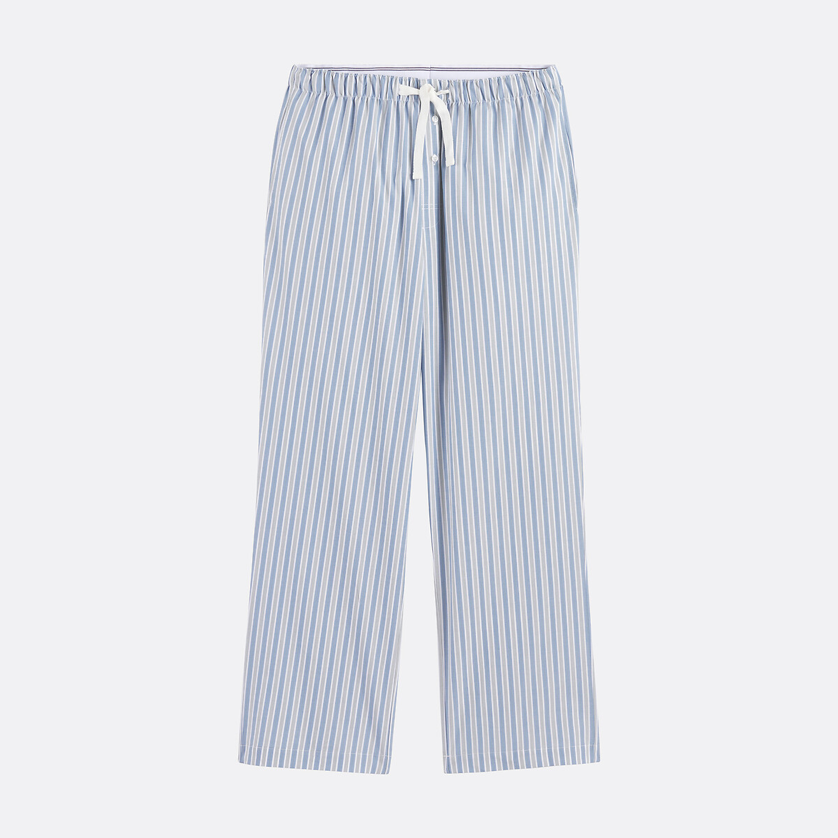 Pantalon pyjama à rayures en coton bleu rayé, LA REDOUTE COLLECTIONS