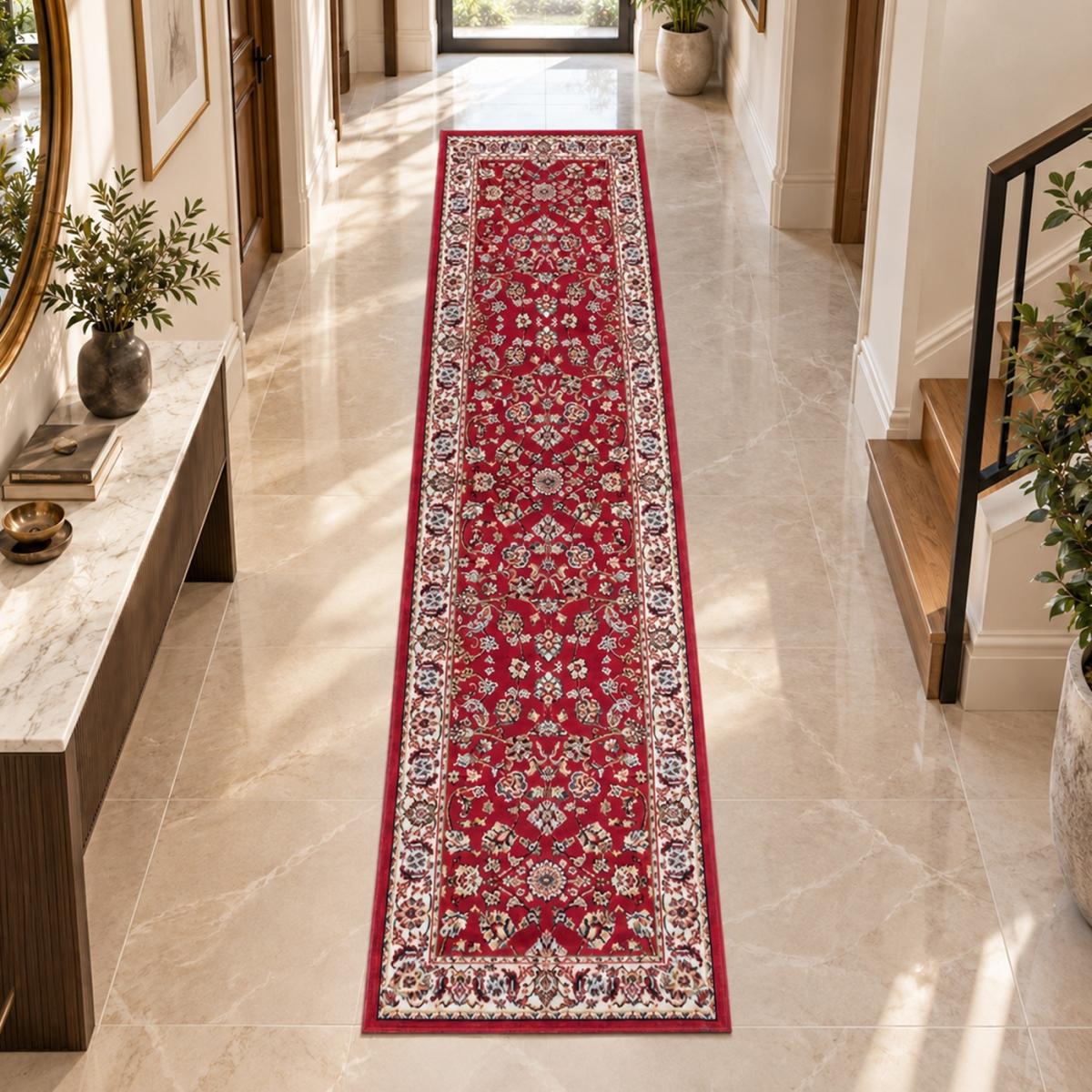 Tapis oriental tissé motif ancestral LYN1 NOMED rouge, UN AMOUR DE TAPIS