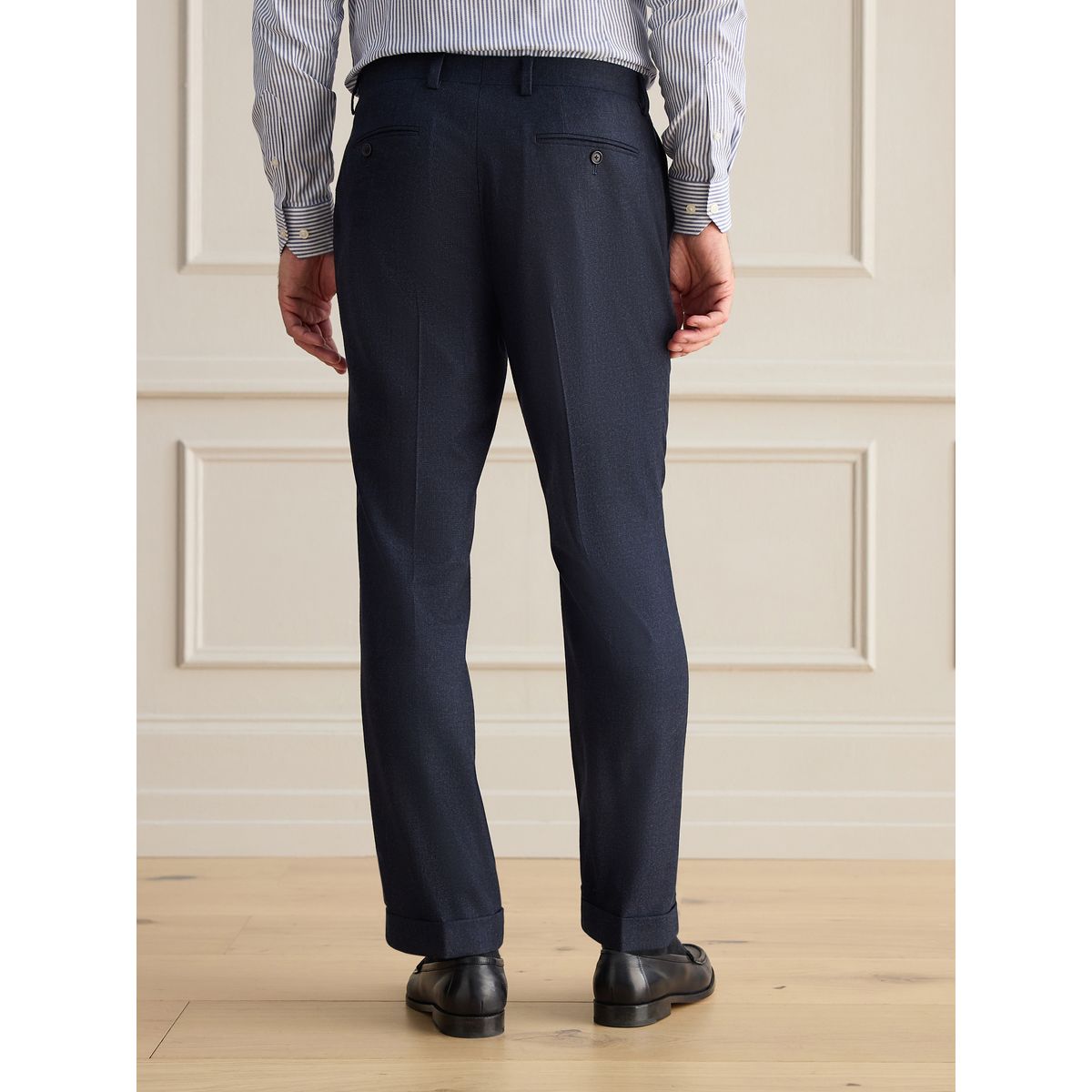 Pantalon de costume ajusté en laine/cachemire signature bleu marine, NEXT