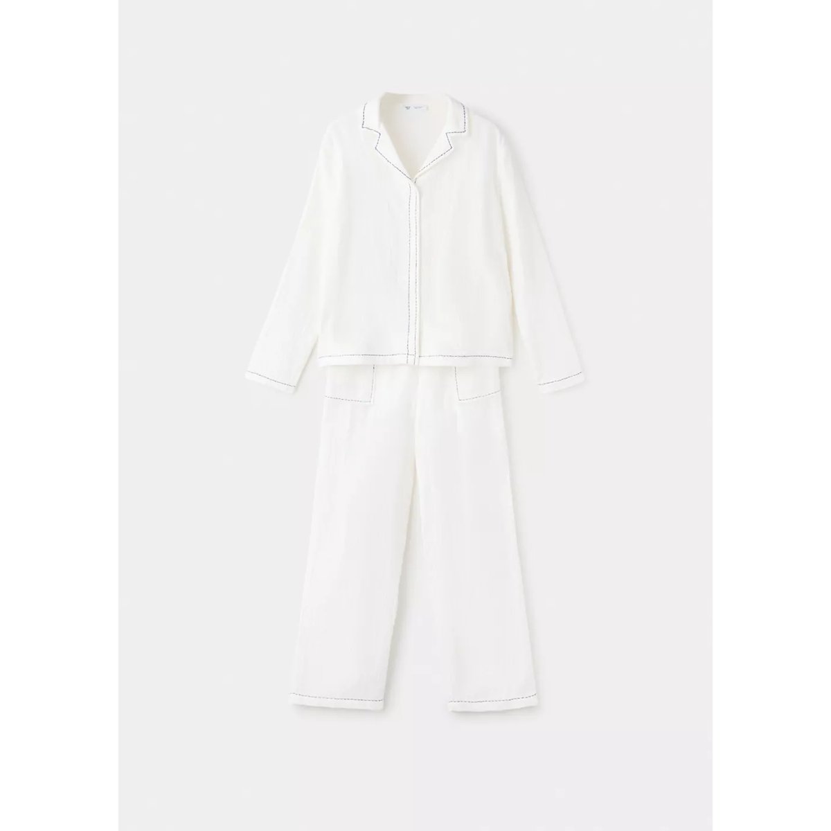 Pyjama deux pièces surpiqûre blanc cassé, MANGO TEEN