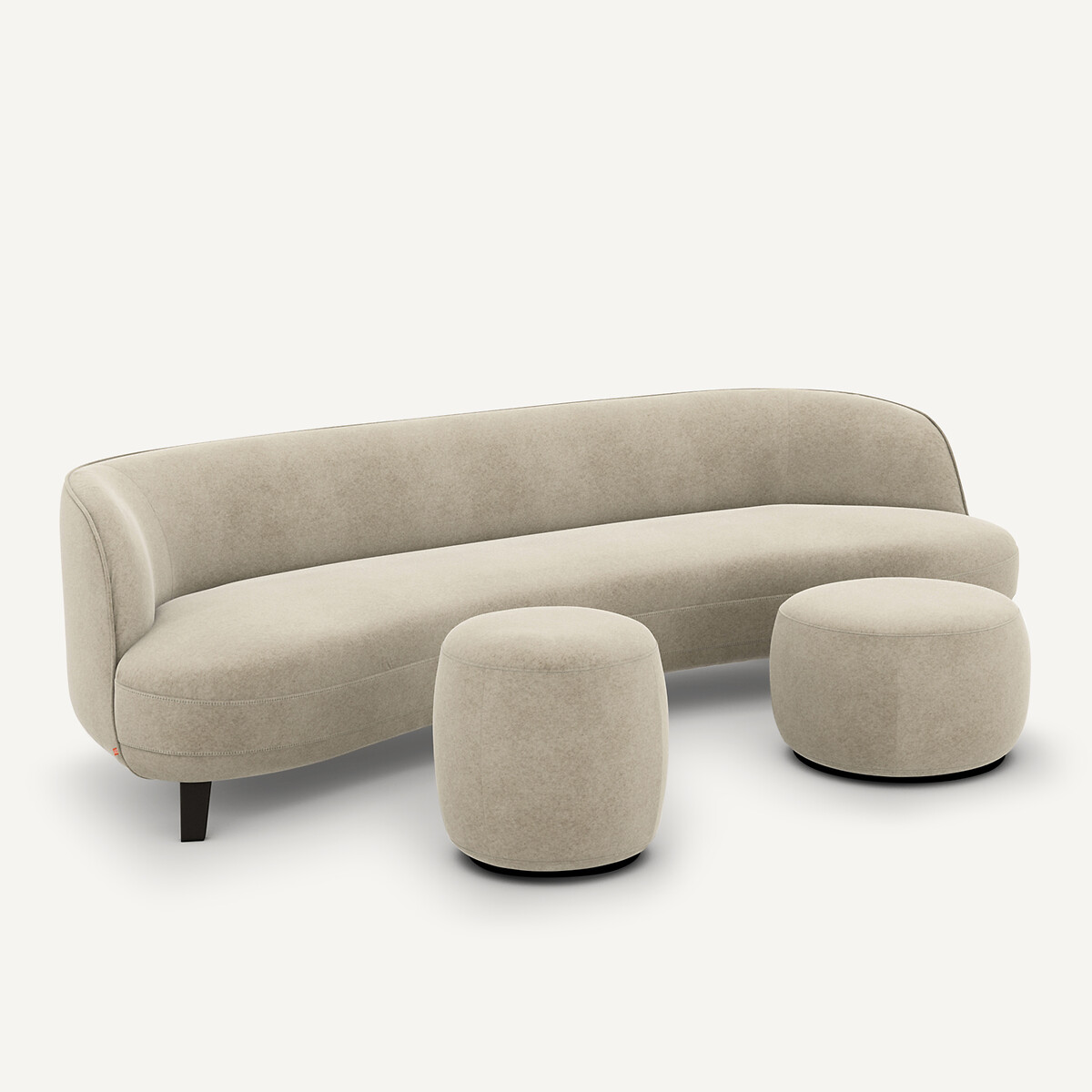 Reposapiés XL de terciopelo de lino, Rosebury, diseño de Emmanuel Gallina albatros, AM.PM X EMMANUEL GALLINA