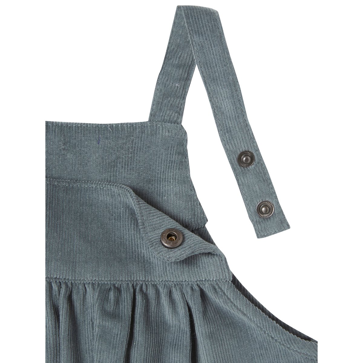 Ensemble blouse et salopette velours bébé bleu céleste, VERTBAUDET