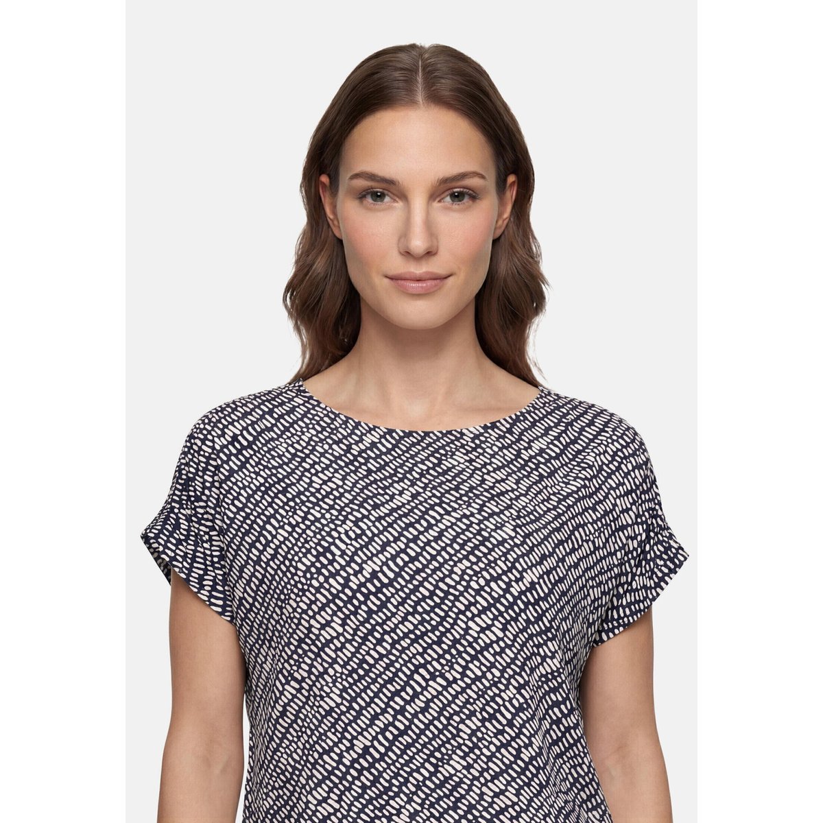 Haut imprimé à élastique dark blue/beige, BETTY BARCLAY