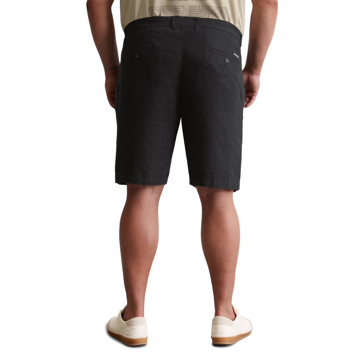 Short modèle Reso jogger en pur lin noir, MARC O'POLO