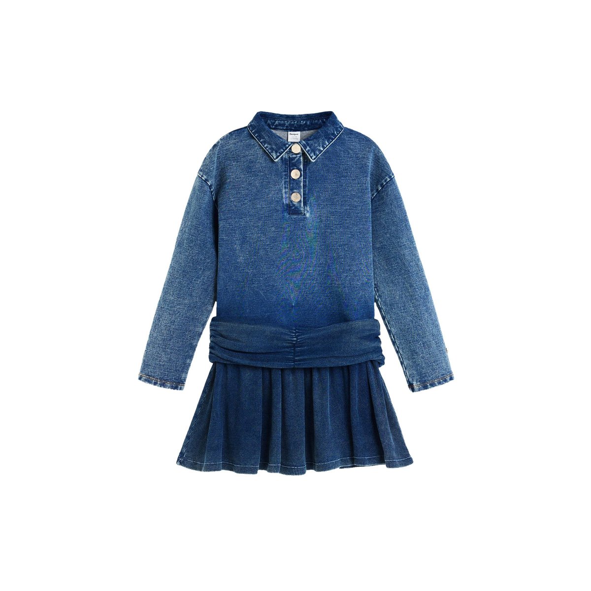 Robe polo en maille bleu, DESIGUAL
