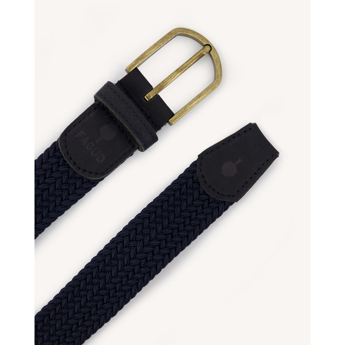 Ceinture tressée bleu marine, FAGUO