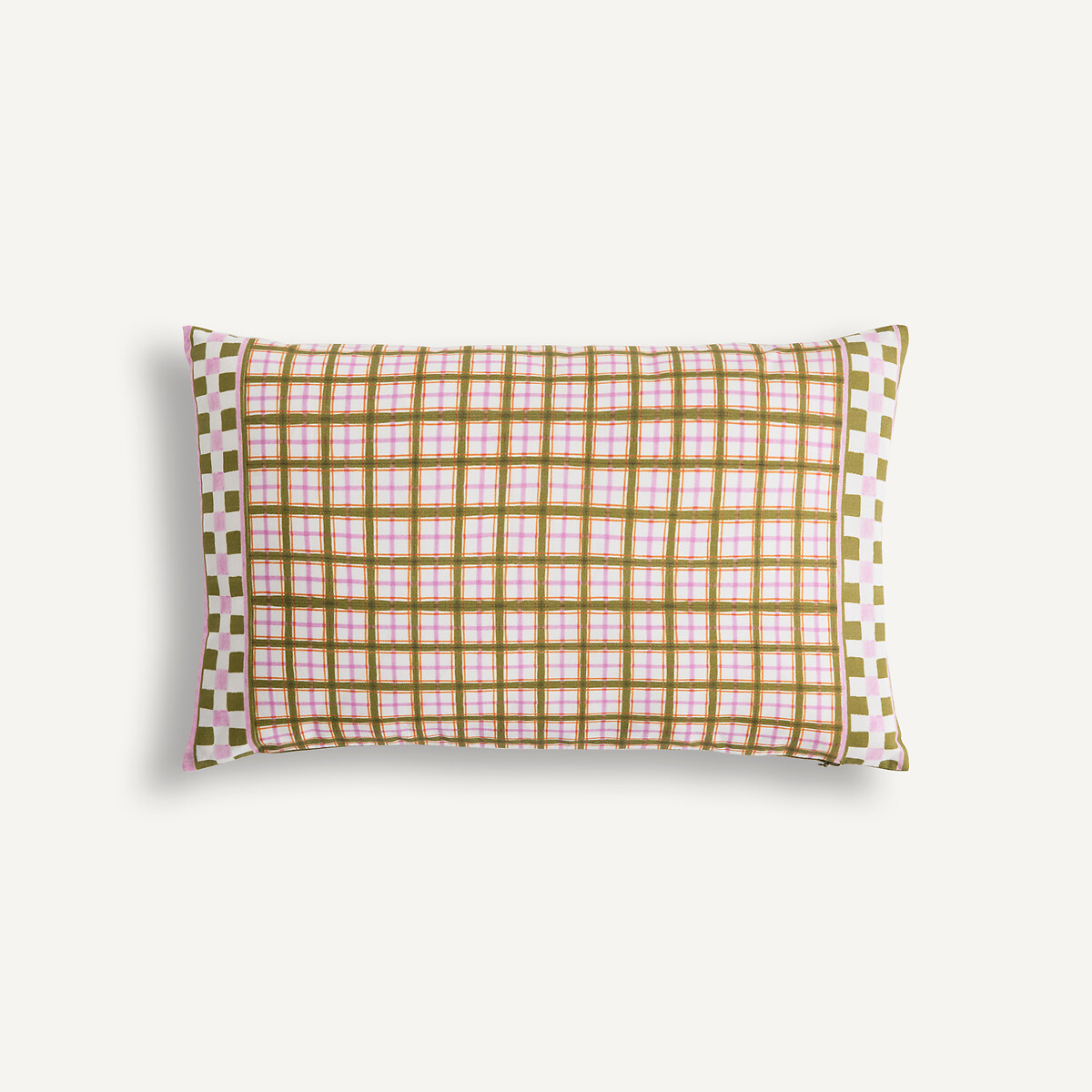 Housse de coussin rectangulaire 50x30 cm, en coton imprimé carreaux, DELILA imprimé carreaux, LA REDOUTE INTERIEURS