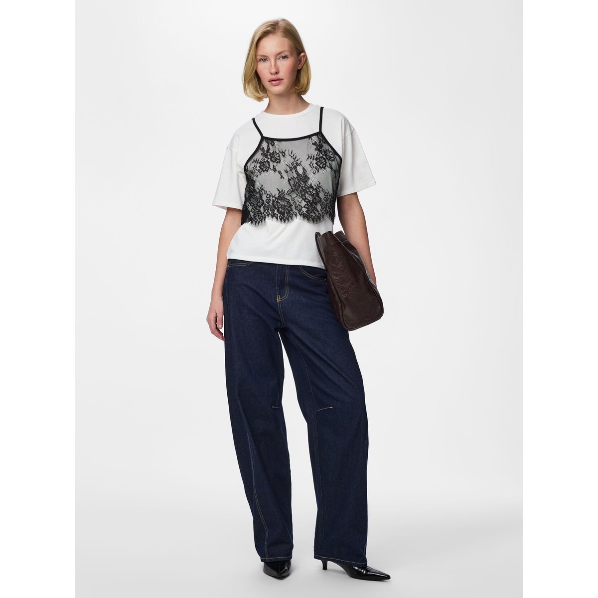 T-Shirt bright white, PIECES