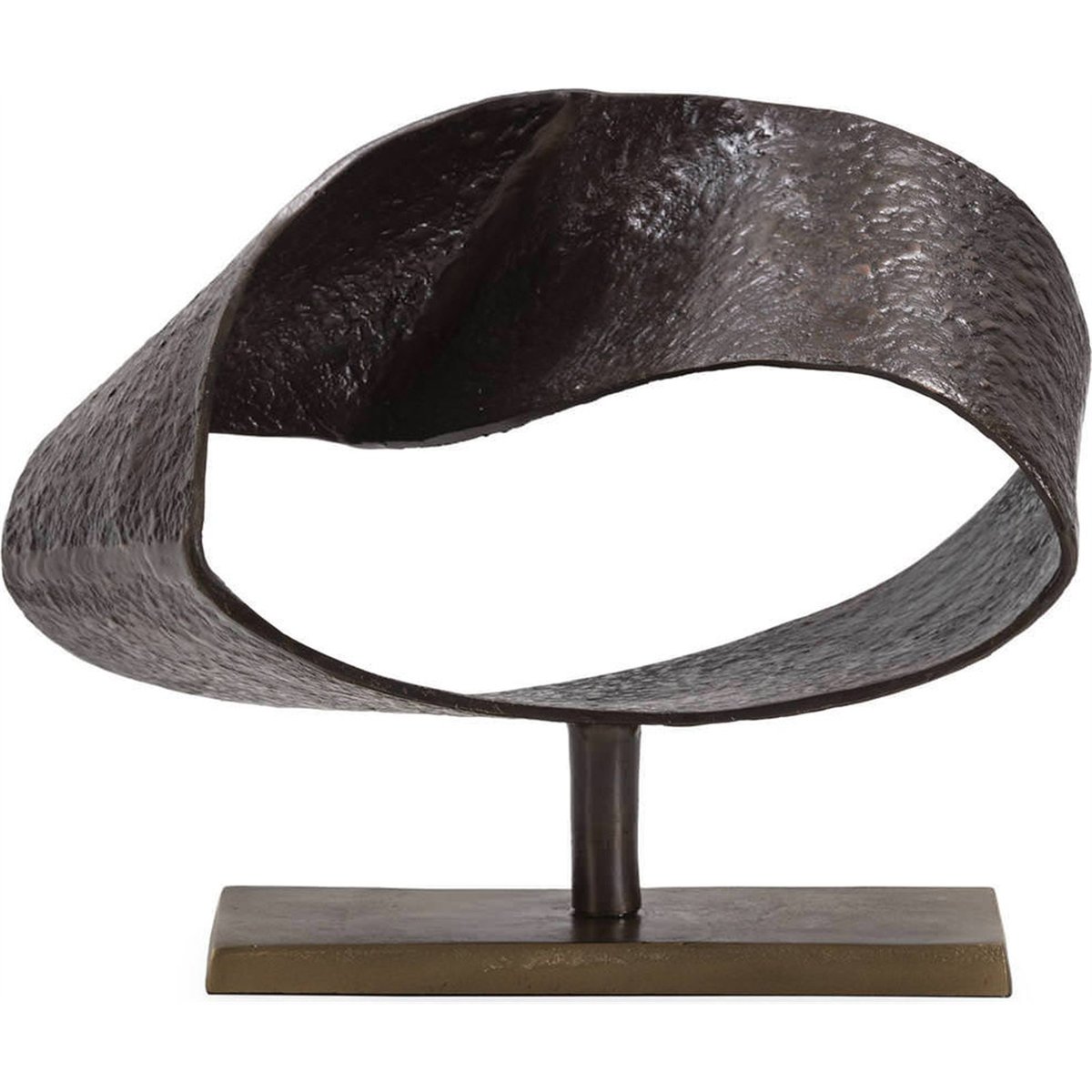 Sculpture abstraite figurative en métal bronze vieilli et laiton vieilli, RECOLLECTION