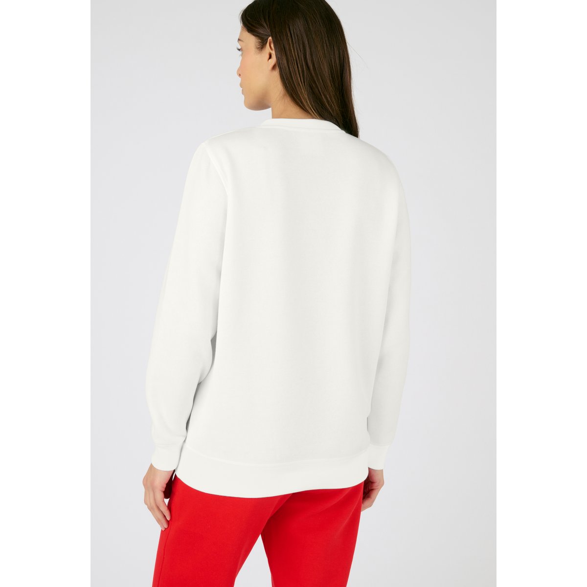 Sweat-shirt molletonné à motif placé Thermolactyl blanc cassé, DAMART