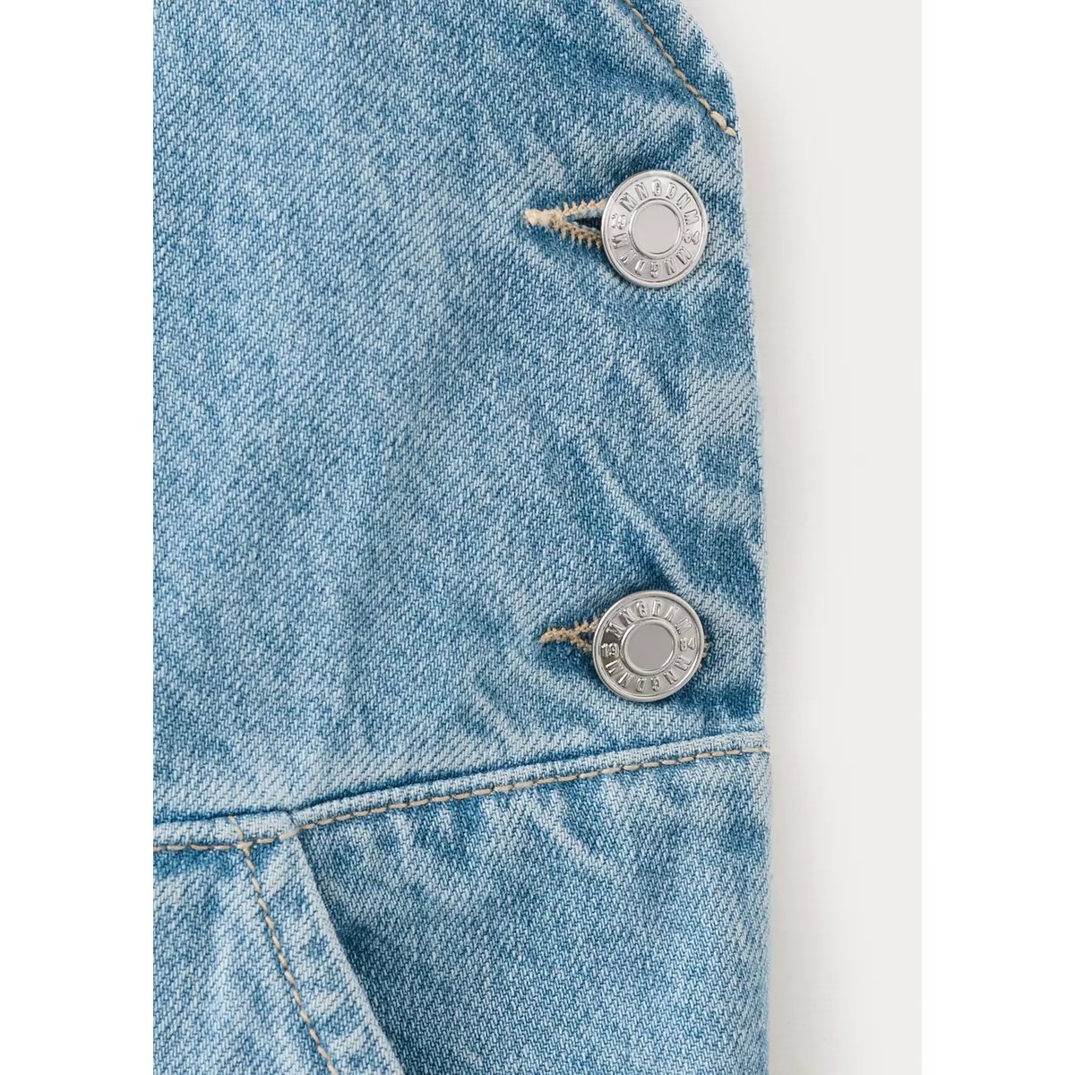 Salopette de grossesse en jean bleu moyen, MANGO