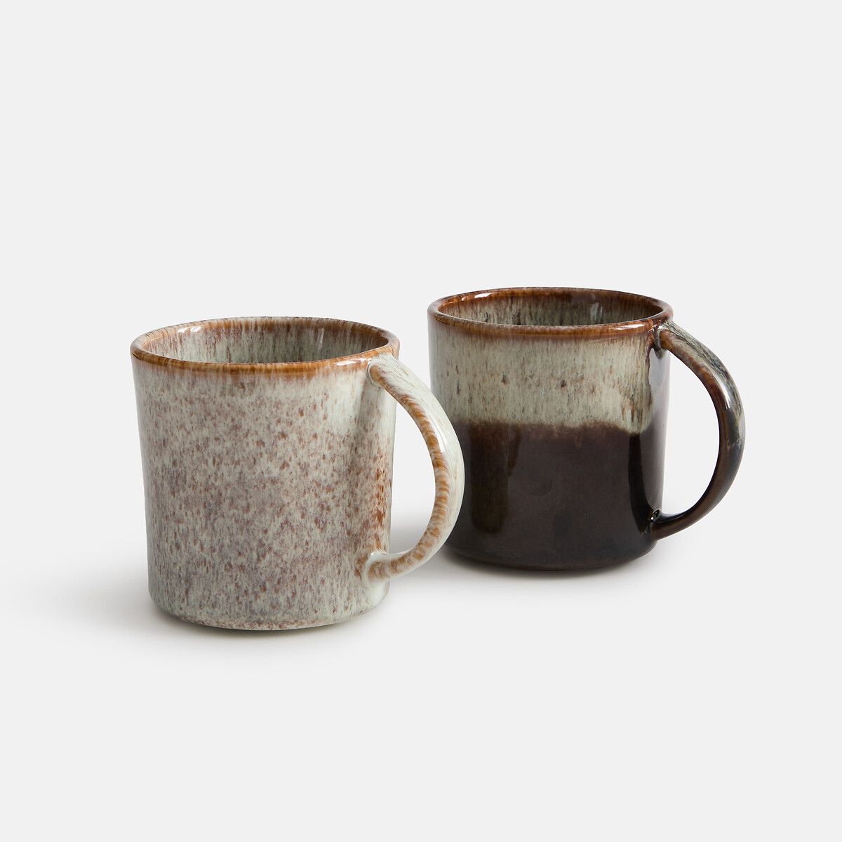 Set di 2 tazze in gres reattivo smaltato, Sintra bronzo / beige, LA REDOUTE INTERIEURS