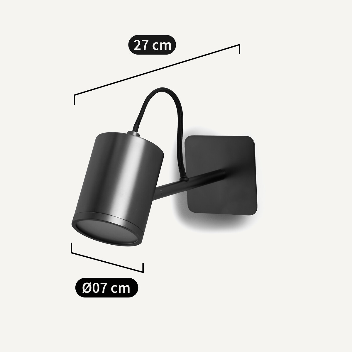 Applique spot orientable graphite, Girevole graphite, AM.PM