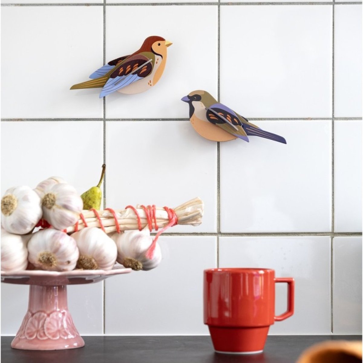 Oiseaux décoratifs moineaux  Sparrows set de 2 beige, STUDIO ROOF