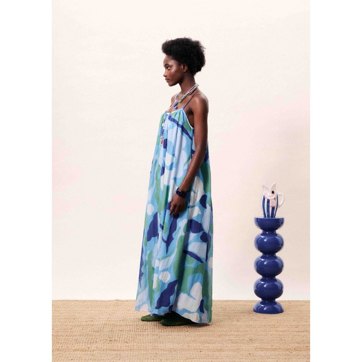 Robe longue ANDAMAN nenufar bleu, FRNCH