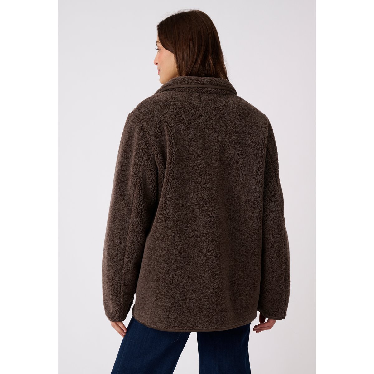 Veste imitation peau lainée marron, DAMART