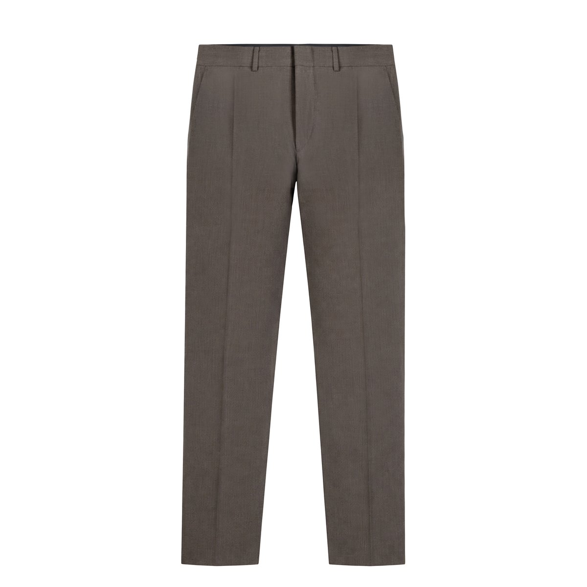 Pantalon de costume motif pied-de-puce marron havane, IKKS