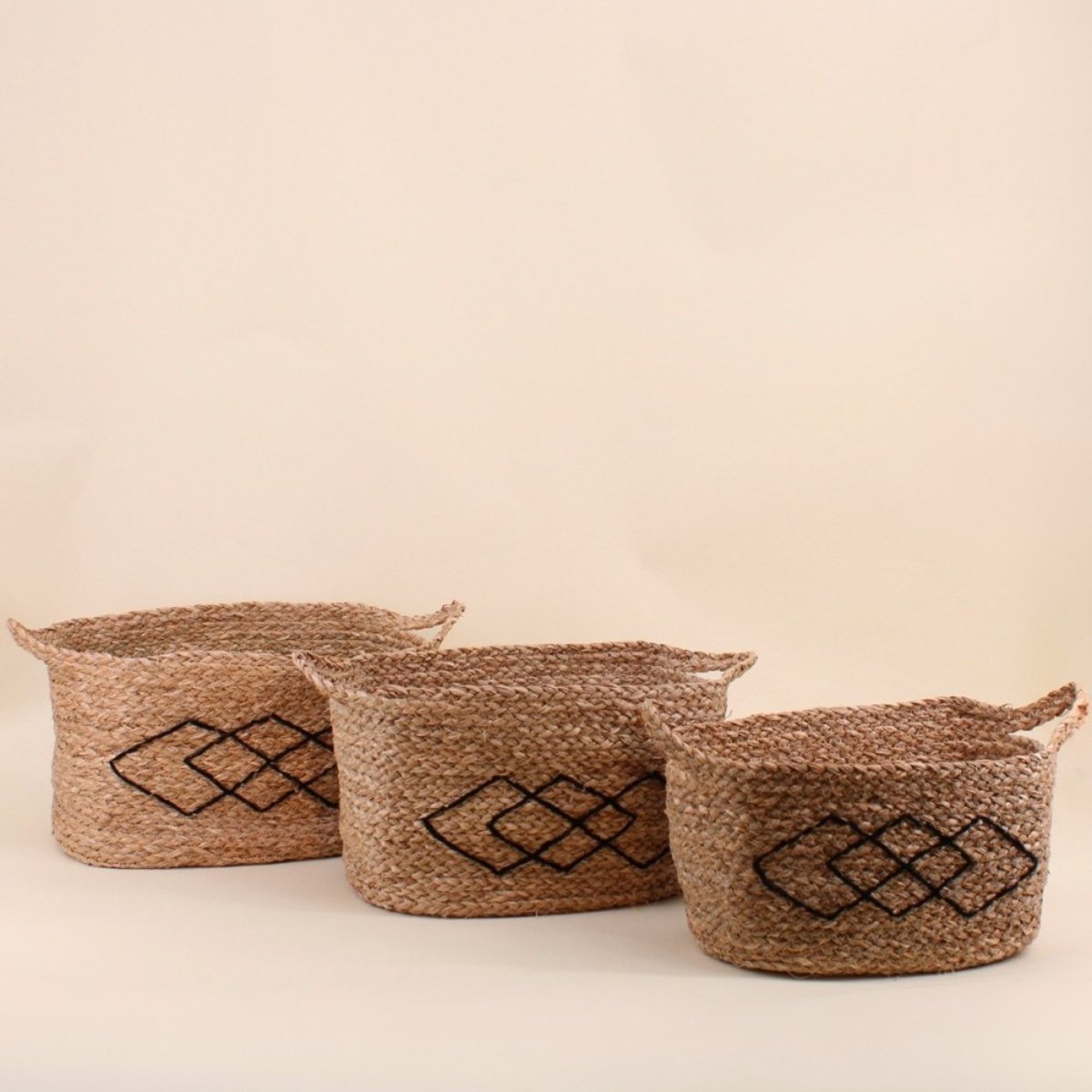 Set de 3 paniers en fibres naturelles naturel, ORNAMI