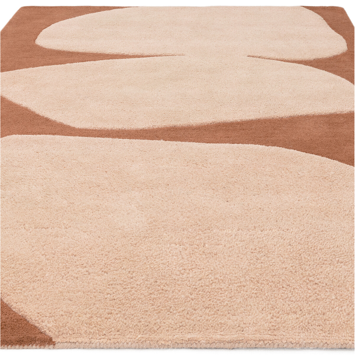 Abstract Collage Pattern Rug in 100% Wool terracotta, ÉDITÉ