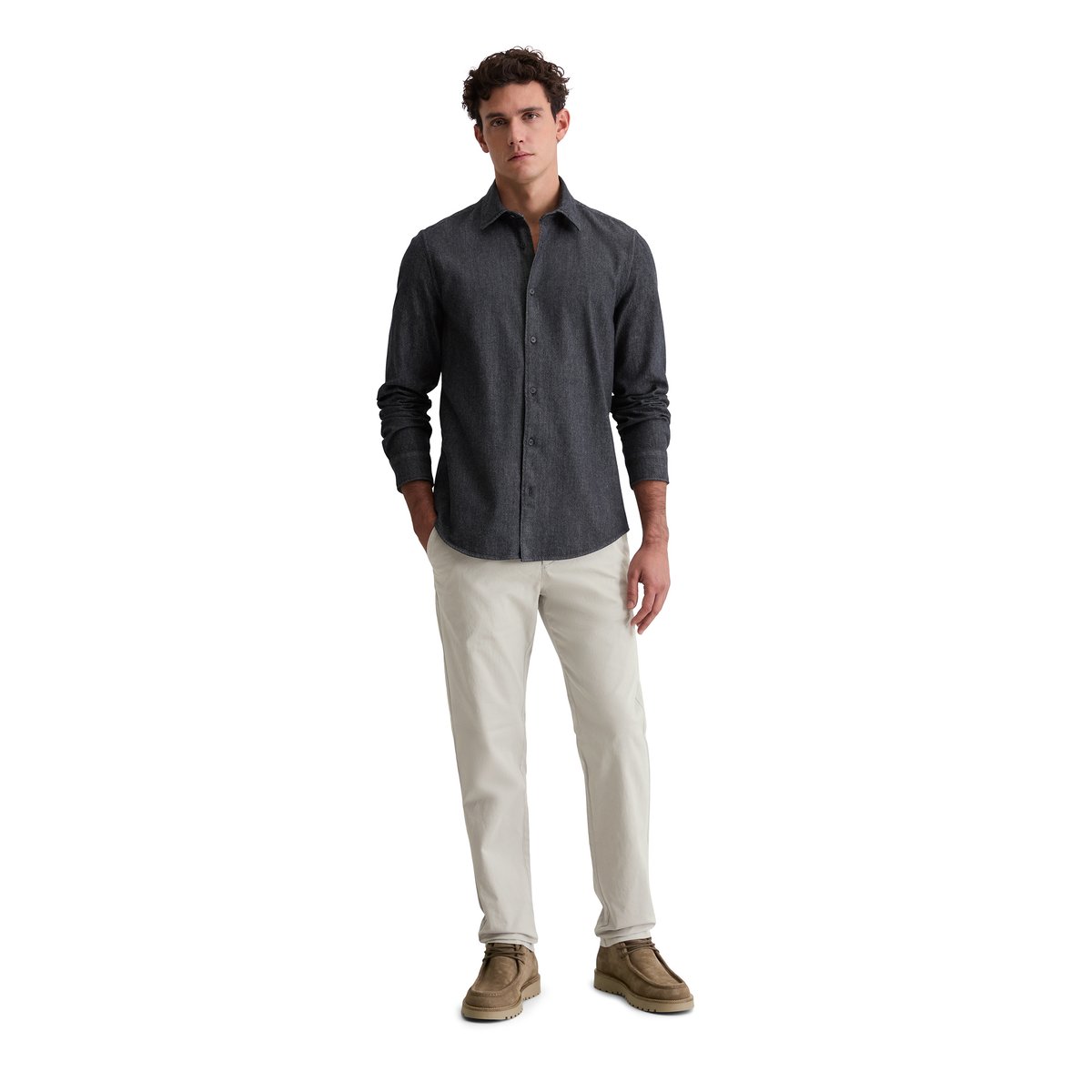 Chemise en jean shaped en pur coton bio bleu foncé, MARC O'POLO