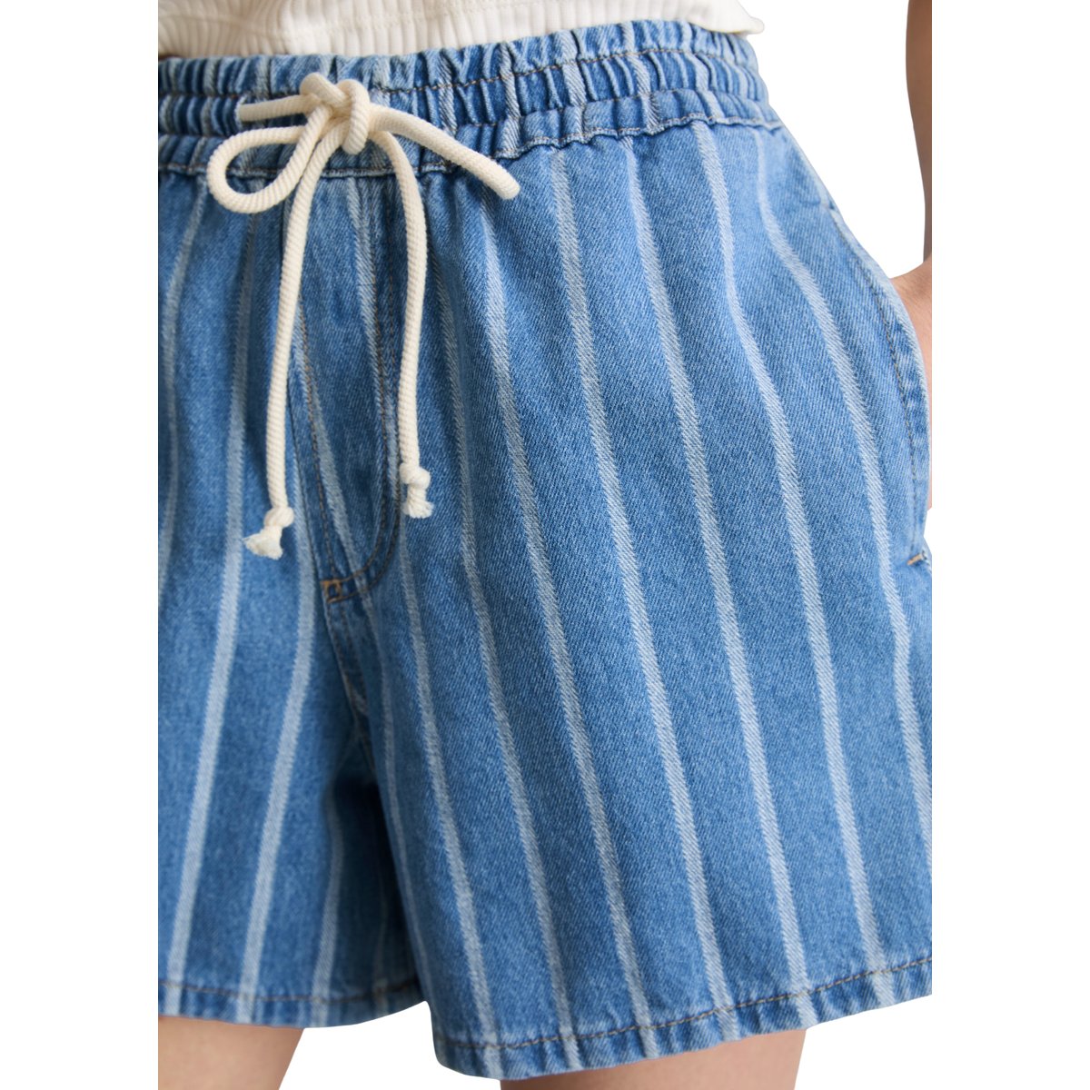 Short rayé relaxed en pur coton bio bleu, MARC O’POLO DENIM