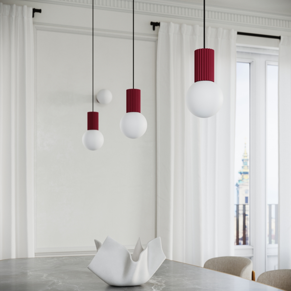 Lampe à poser Aluminium Bourgogne G9 1 Halo couleur unique, EDEN