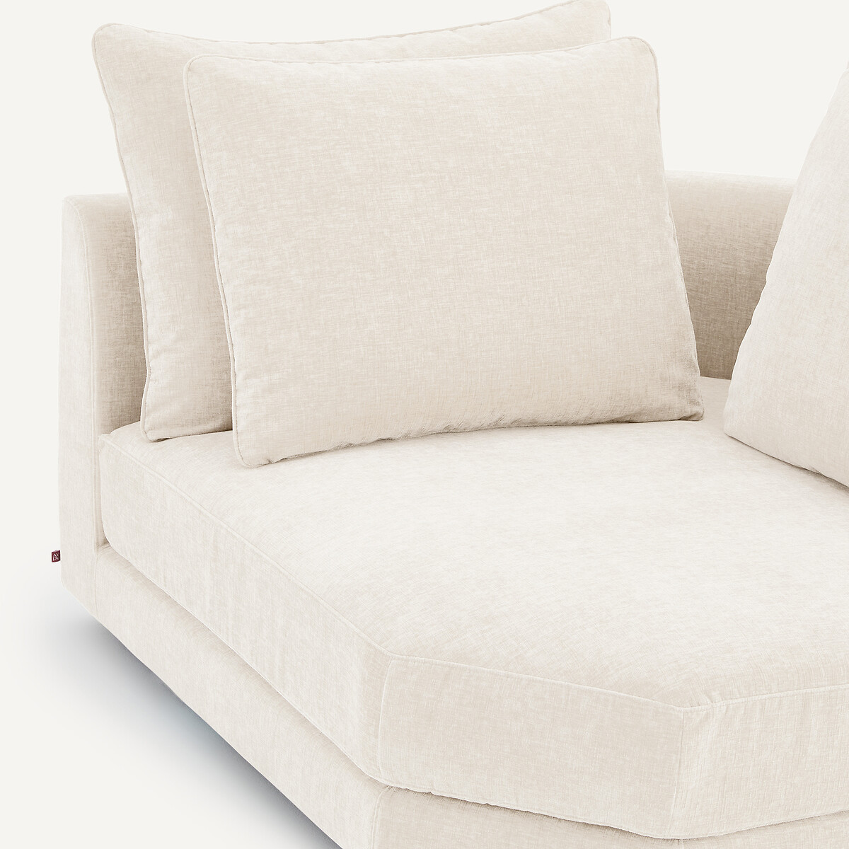 Modulair hoekelement in chenille fluweel, TIBERIO wit, AM.PM