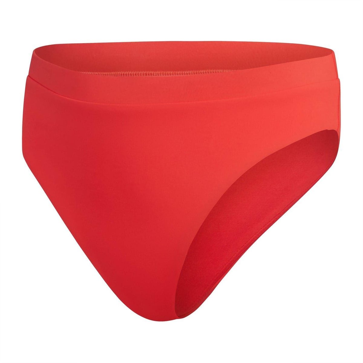 Culotte de bain unie à taille haute rouge, SPEEDO