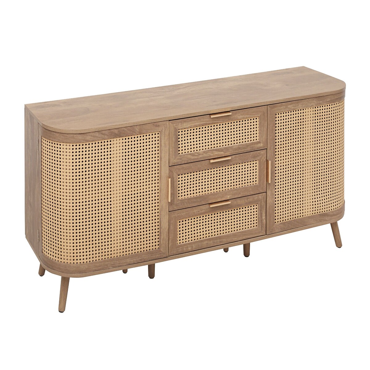 Naya Rattan 2 Door 3 Drawer Sideboard natural oak, SO'HOME