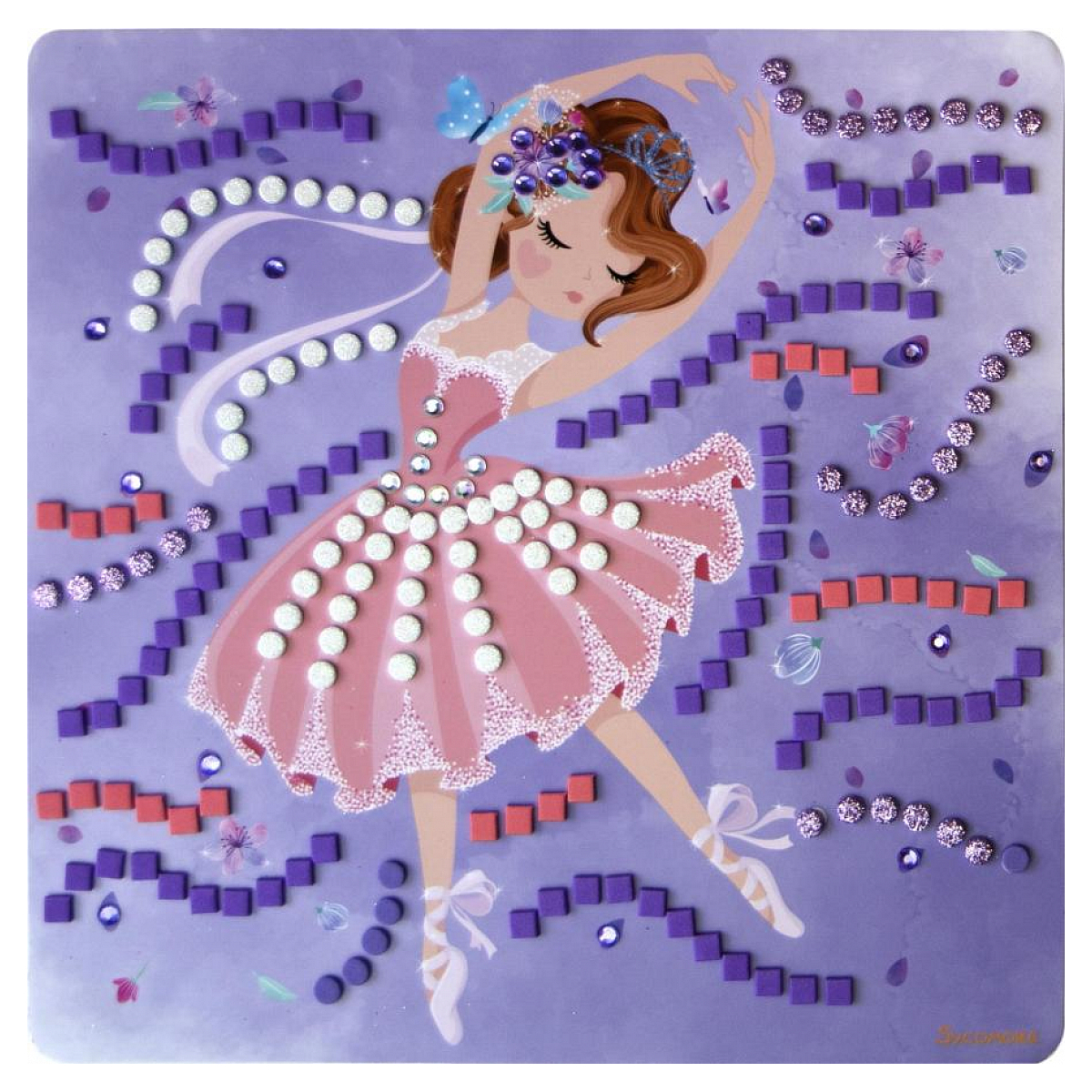5 Mosaïques Princesses ballerines rose, SYCOMORE