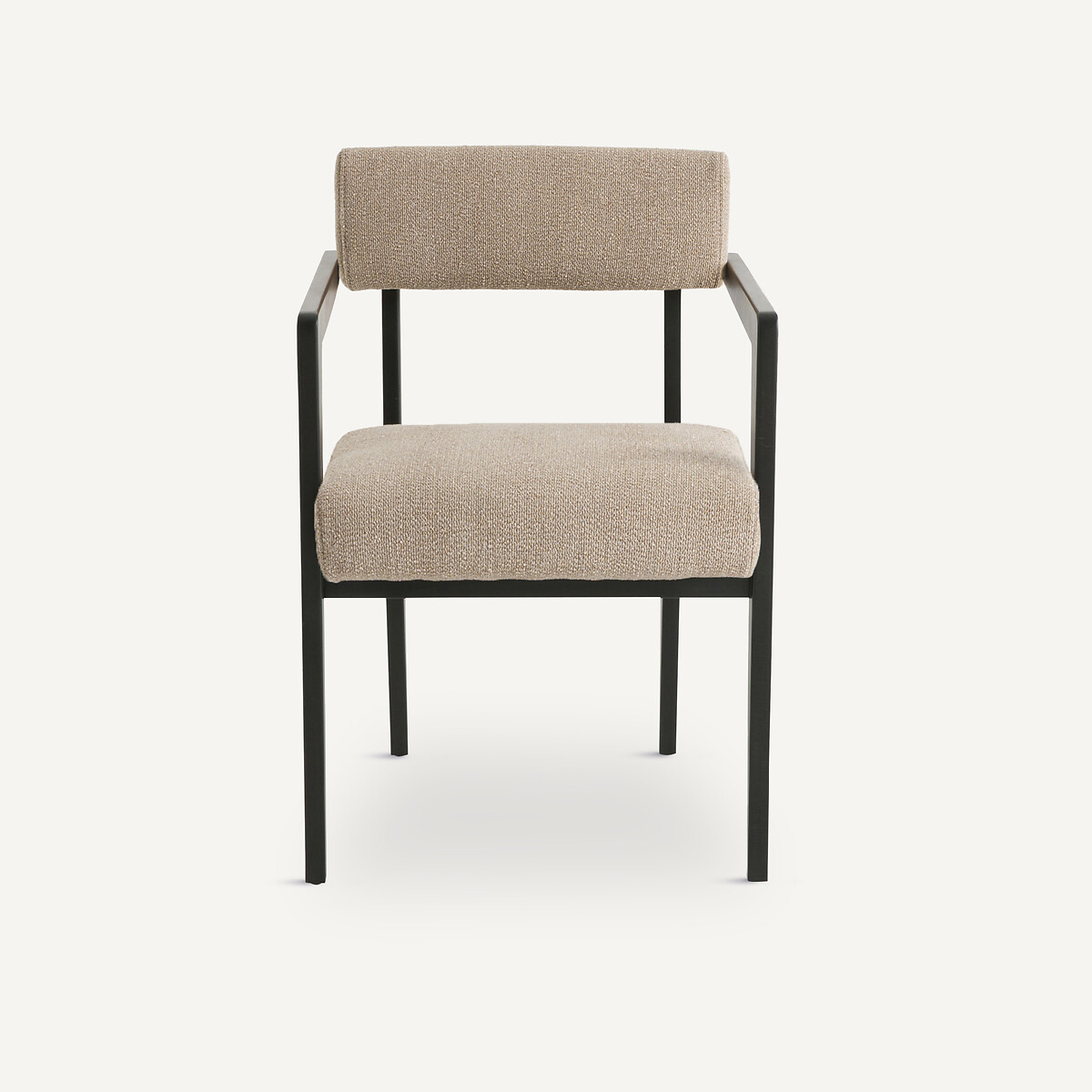 Fauteuil de table, hêtre et tissu texturé, IZAG moka, AM.PM