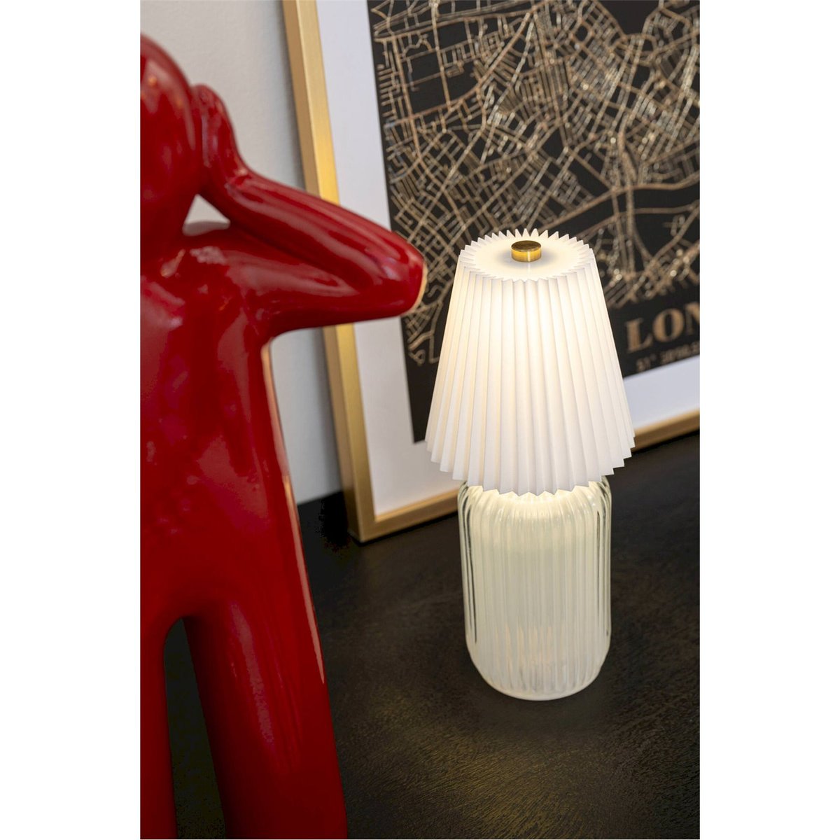 Lampe de table en verre soufflé blanc cassé, RECOLLECTION
