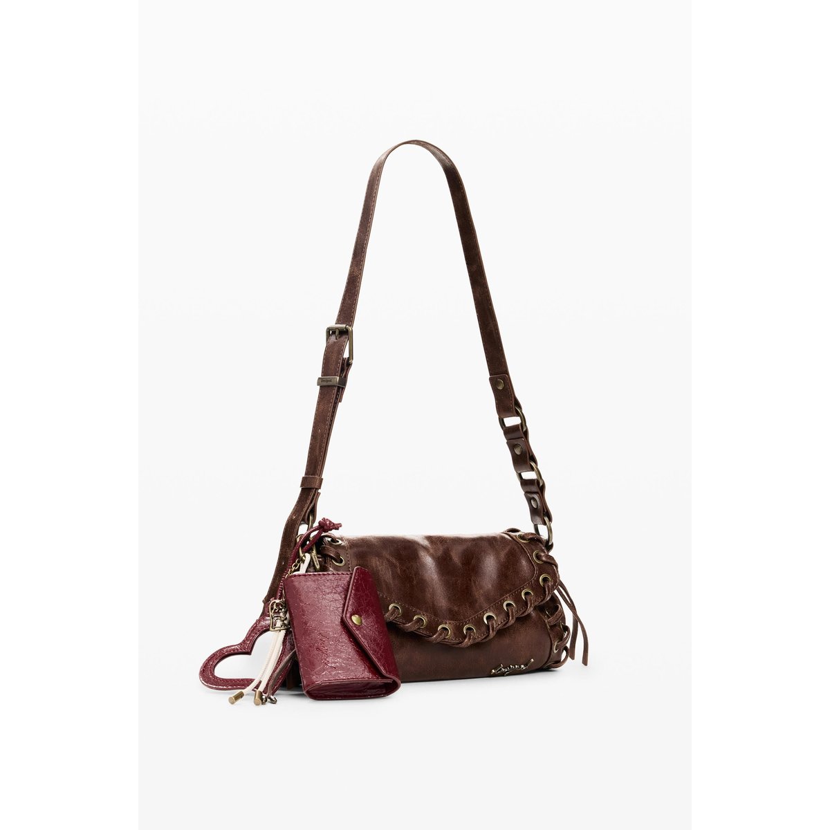 Petit sac matelassé marron, DESIGUAL