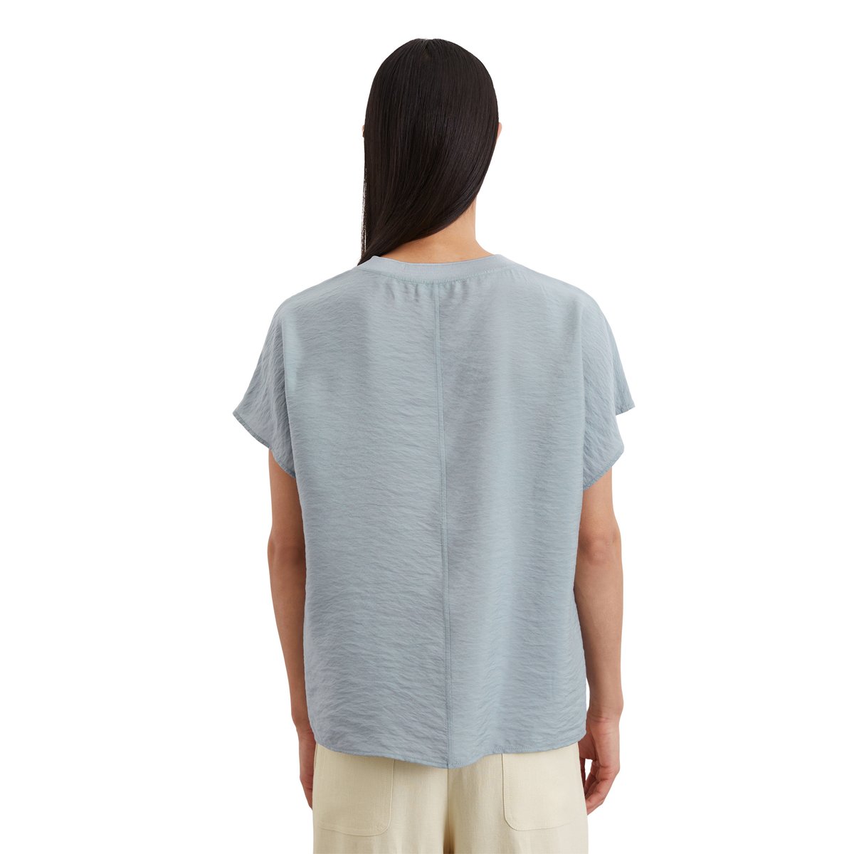 Chemisier régulier en viscose mélangée Crinkle bleu clair, MARC O'POLO