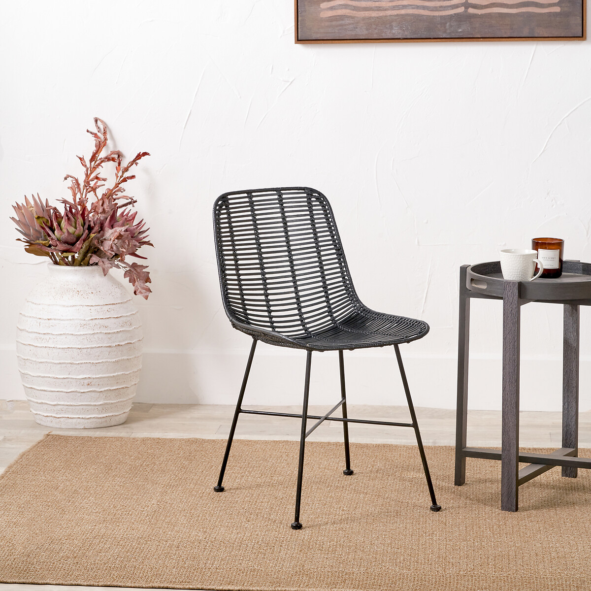 Nerano Rattan & Metal Dining Chair black, SO'HOME