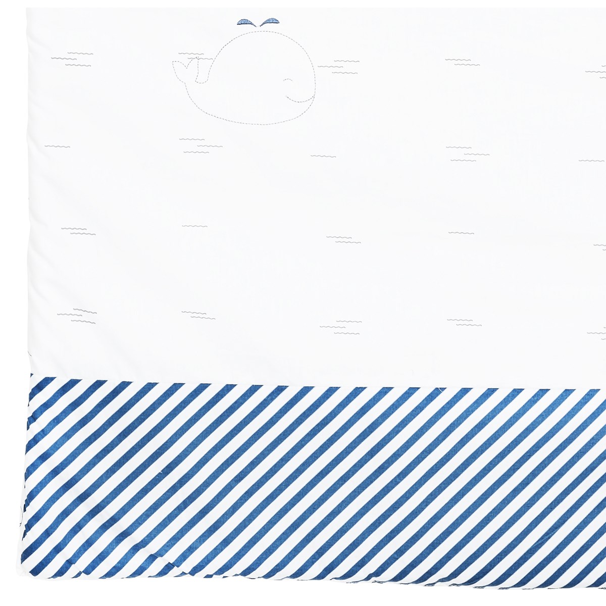 Edredon Lit en coton blanc/bleu, SAUTHON