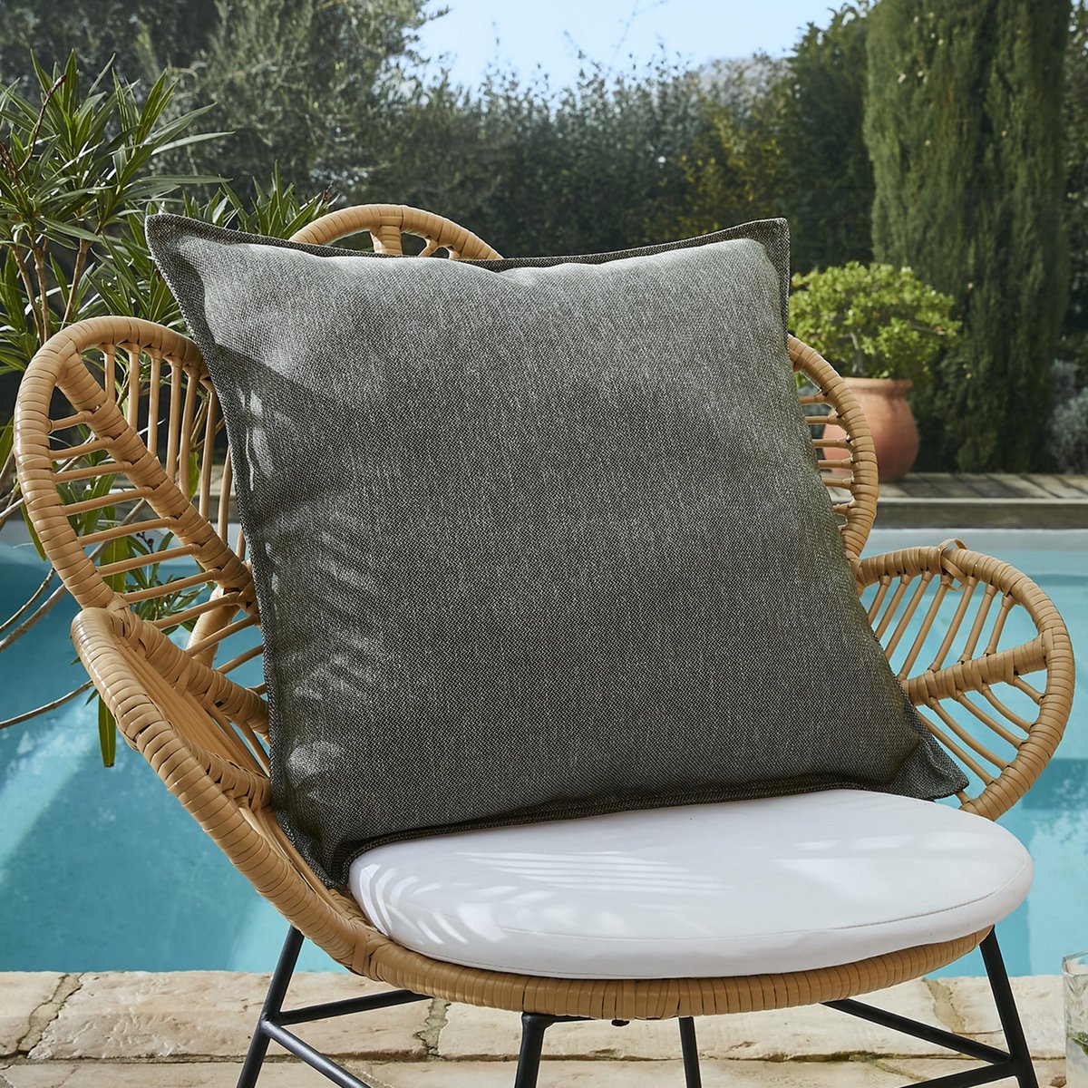 Housse de coussin extérieur 60x60 cm Polypropylène Nénuphar nénuphar, EDEN