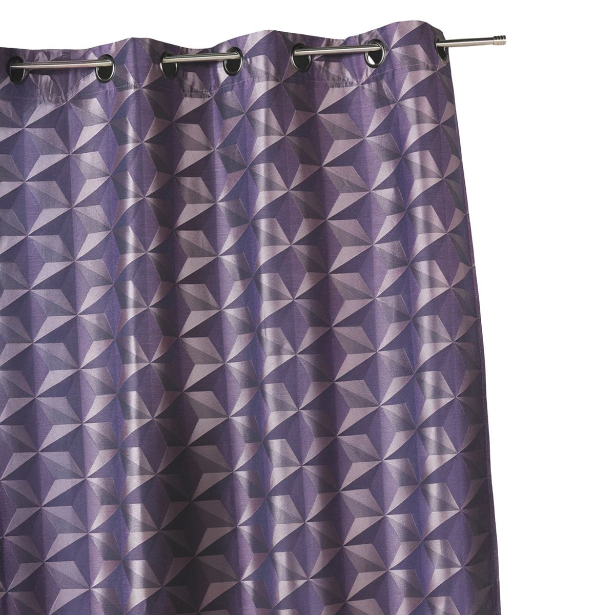 Rideau occultant jacquard à motifs géométriques violet parme, HOME MAISON