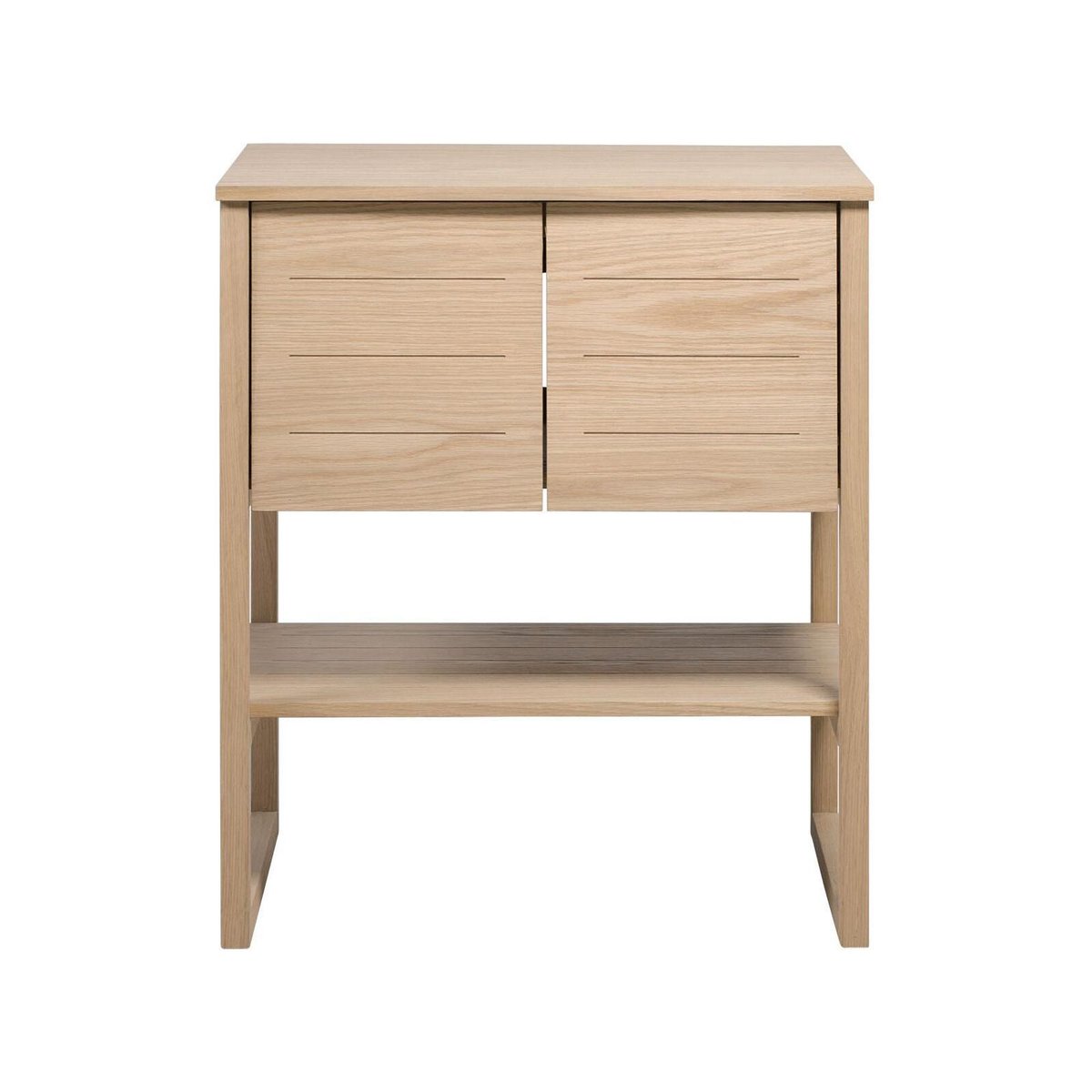 Meuble 70cm chêne naturel & vasque ronde blanche ATOLL couleur unique, MOB IN