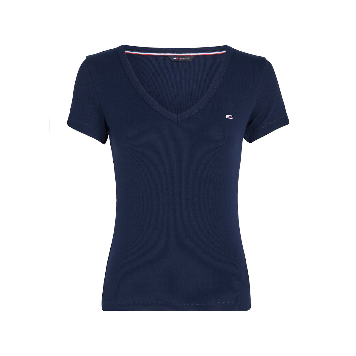 T-shirt col V, logoté bleu nuit, TOMMY JEANS
