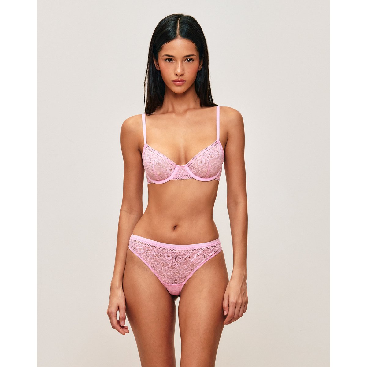 Soutien-gorge corbeille en dentelle florale NEW REVOLTIZ rose, UNDIZ