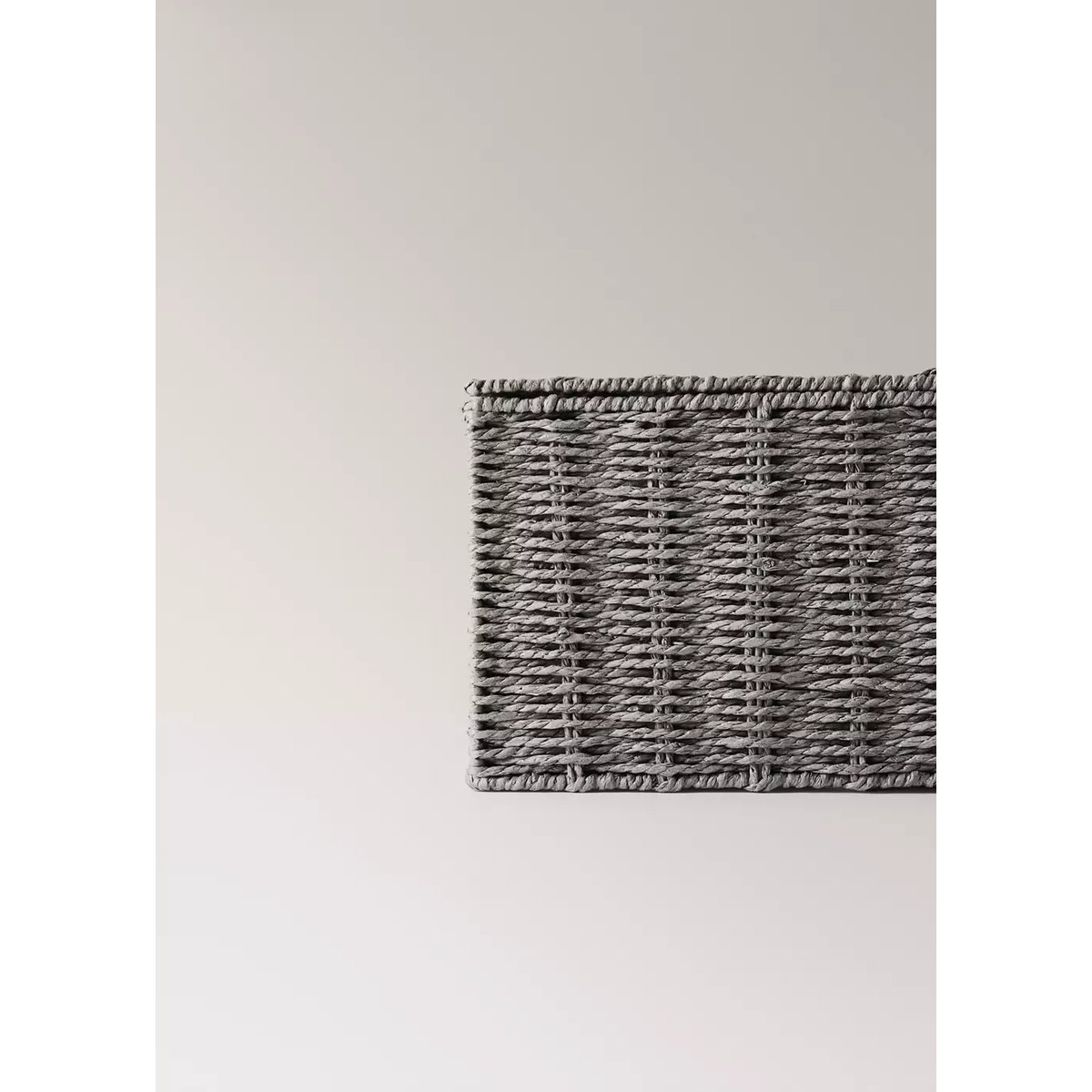 Boîte en papier tressé, taille moyenne gris, MANGO HOME