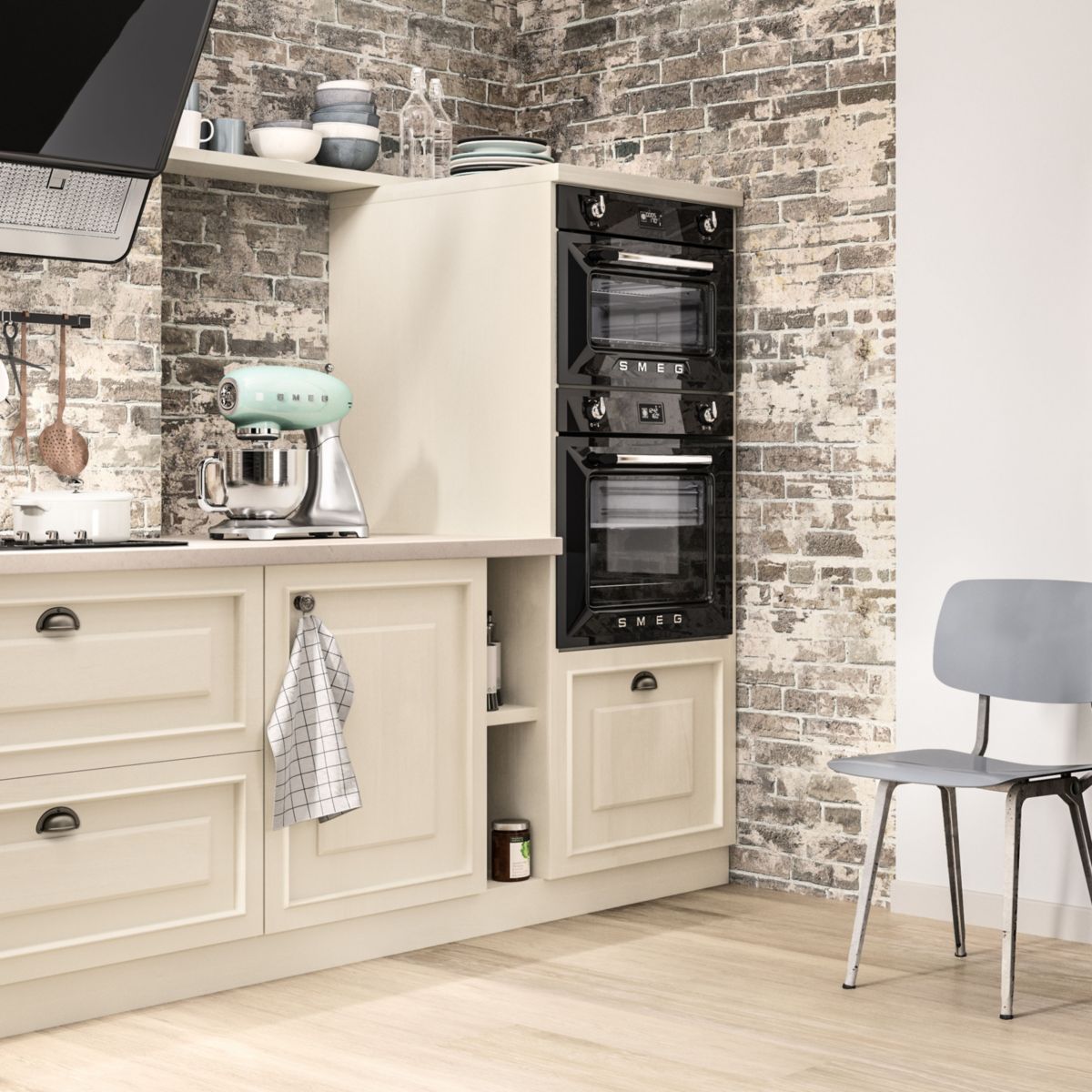 Micro ondes combiné encastrable SO4902M1N couleur unique, SMEG